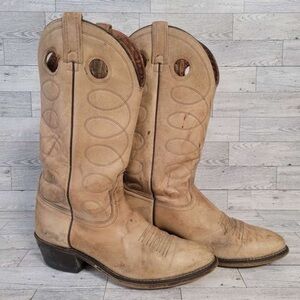 Men's Vintage Acme Western Brown Leather Rodeo Cowboy Boots Size 9.5 D USA Made